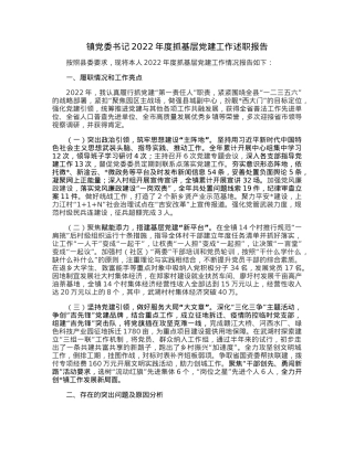 镇党委书记2022年度抓基层党建工作述职报告.docx