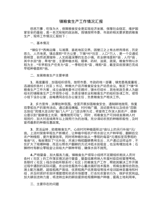 镇粮食生产工作情况汇报.docx