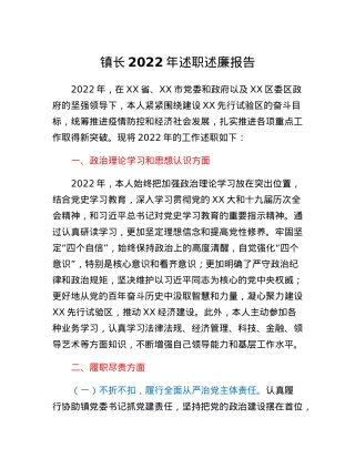 镇长2022年述职述廉报告.docx