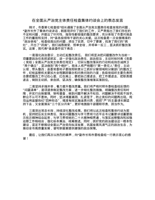 在全面从严治党主体责任检查集体约谈会上的表态发言.docx