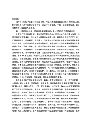 在全面落实河长制工作领导小组会议上的讲话.docx