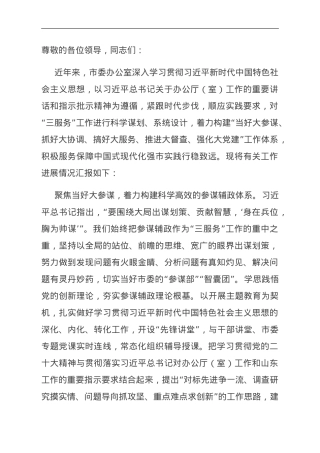 在全省党委办公室系统工作会议上的汇报发言.doc