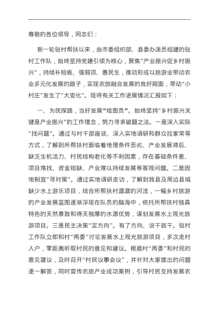 在全县乡村振兴驻村工作队座谈会上的交流发言.doc