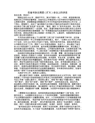 在省书协主席团（扩大）会议上的讲话.docx