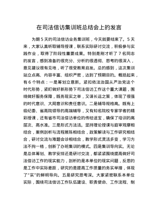 在司法信访集训班总结会上的发言.docx
