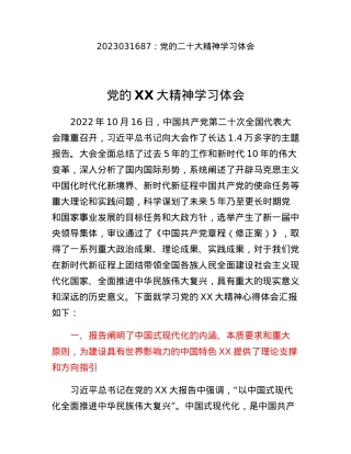 党的二十大精神学习体会.docx