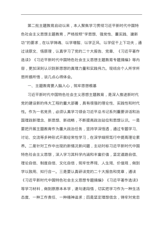公司党员领导干部第二批主题教育心得体会.doc