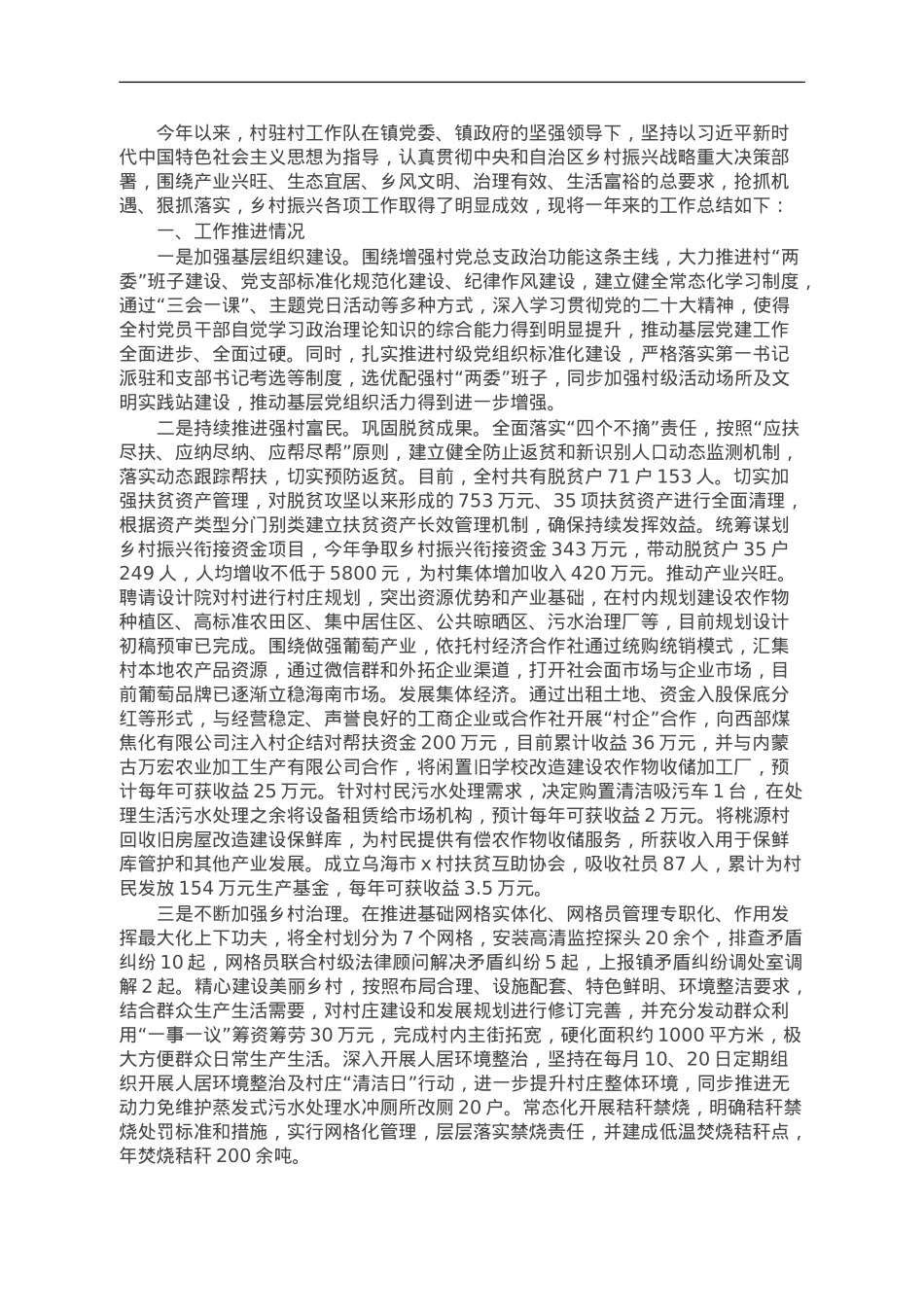 2023年驻村工作队工作总结.doc_第1页
