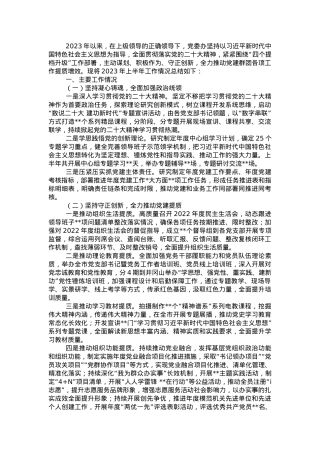 党委办2023年上半年工作总结.docx