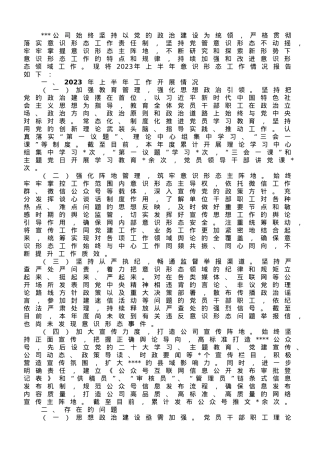 公司2023年上半年意识形态工作总结.doc