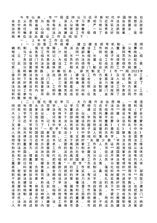 关于2023年上半年开展法治建设工作总结.doc