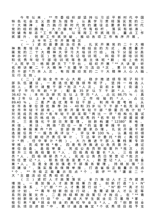 市委组织部2023年上半年工作总结及下半年工作打算.doc