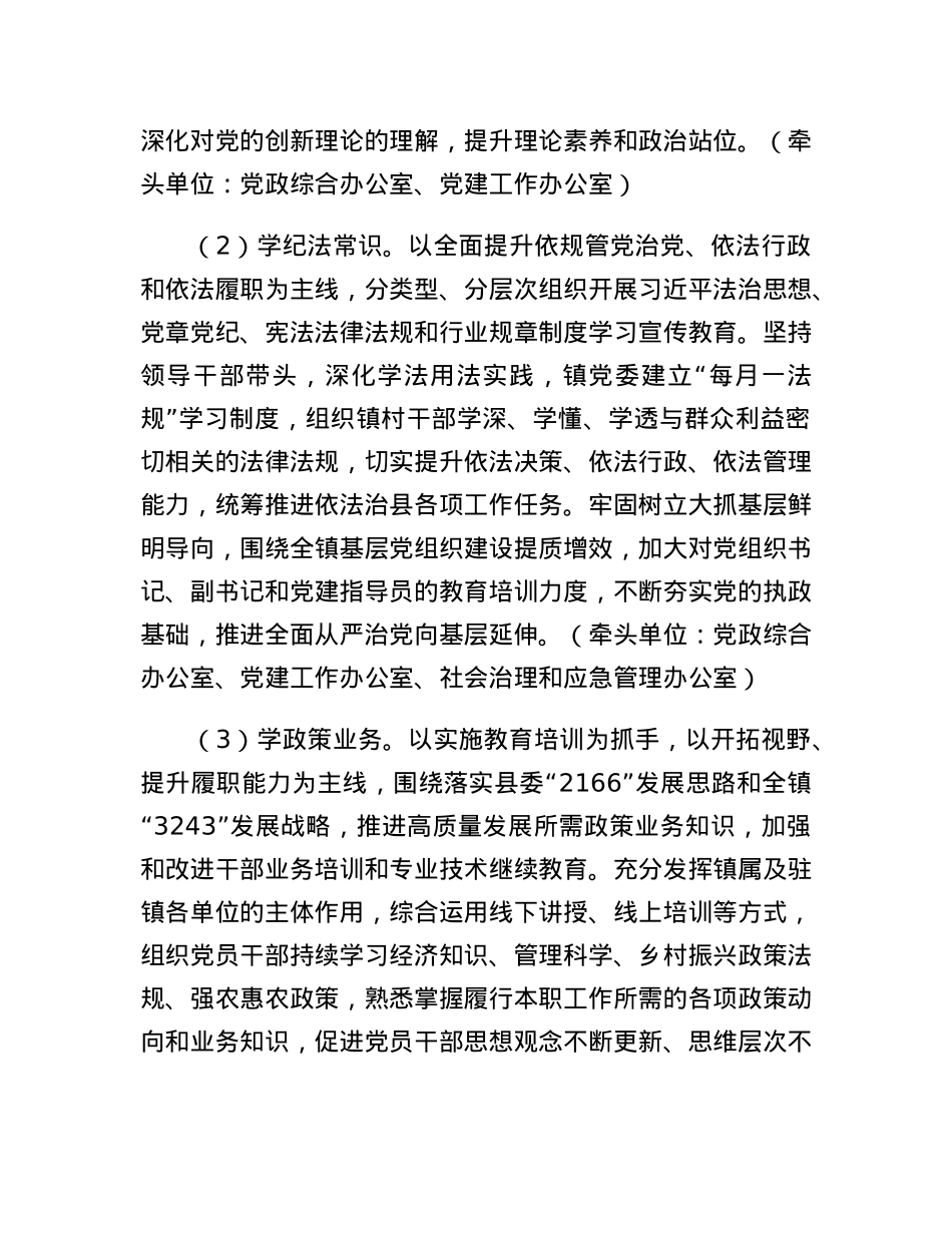 XX镇抓学习促提升抓执行促落实抓效能促发展行动实施方案.docx_第3页