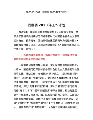 团区委2023年工作计划.docx