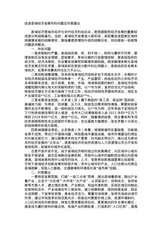 促进县域经济发展存的问题及对策建议.doc