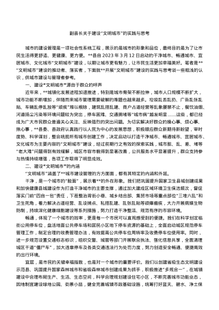 副县长关于建设“文明城市”的实践与思考.doc