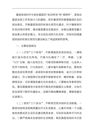 关于加强基层党组织标准化规范化建设的调研与思考.doc