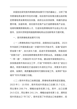 关于我市跨境电商发展的调研与思考.doc