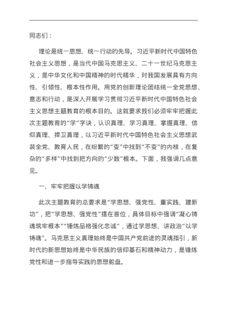 专题党课：深刻领会主题教育的“十二字诀”.doc