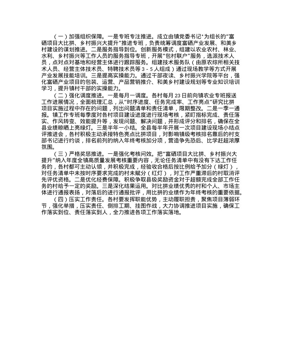 镇2023年“富硒项目大比拼、乡村振兴大提升”工作方案.docx_第3页