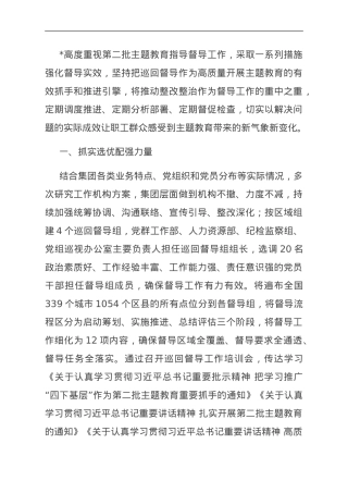 主题教育经验做法：从严从实抓好督导 持续发力促实效.doc