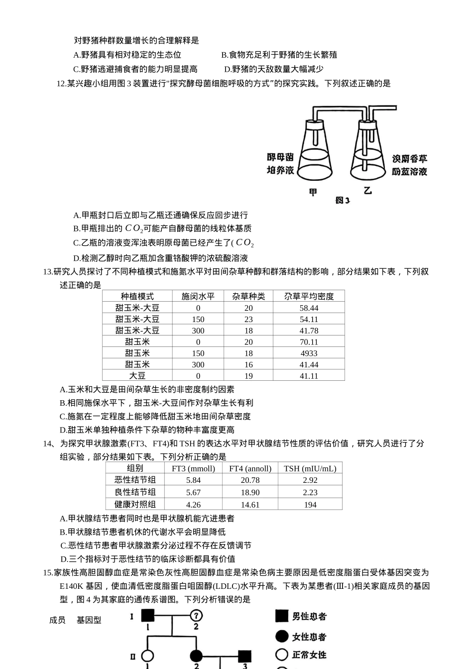 2025届广东省深圳市高三下学期第一次调研考试生物学试题（含答案）.docx_第3页