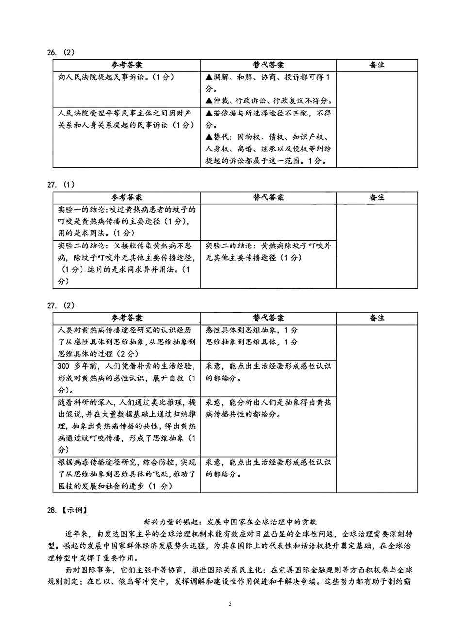 2025届浙江省五校联盟高三12月首考模拟（杭二、温中、金一中、绍一中、衢二中）（全科）政治答案.pdf_第3页