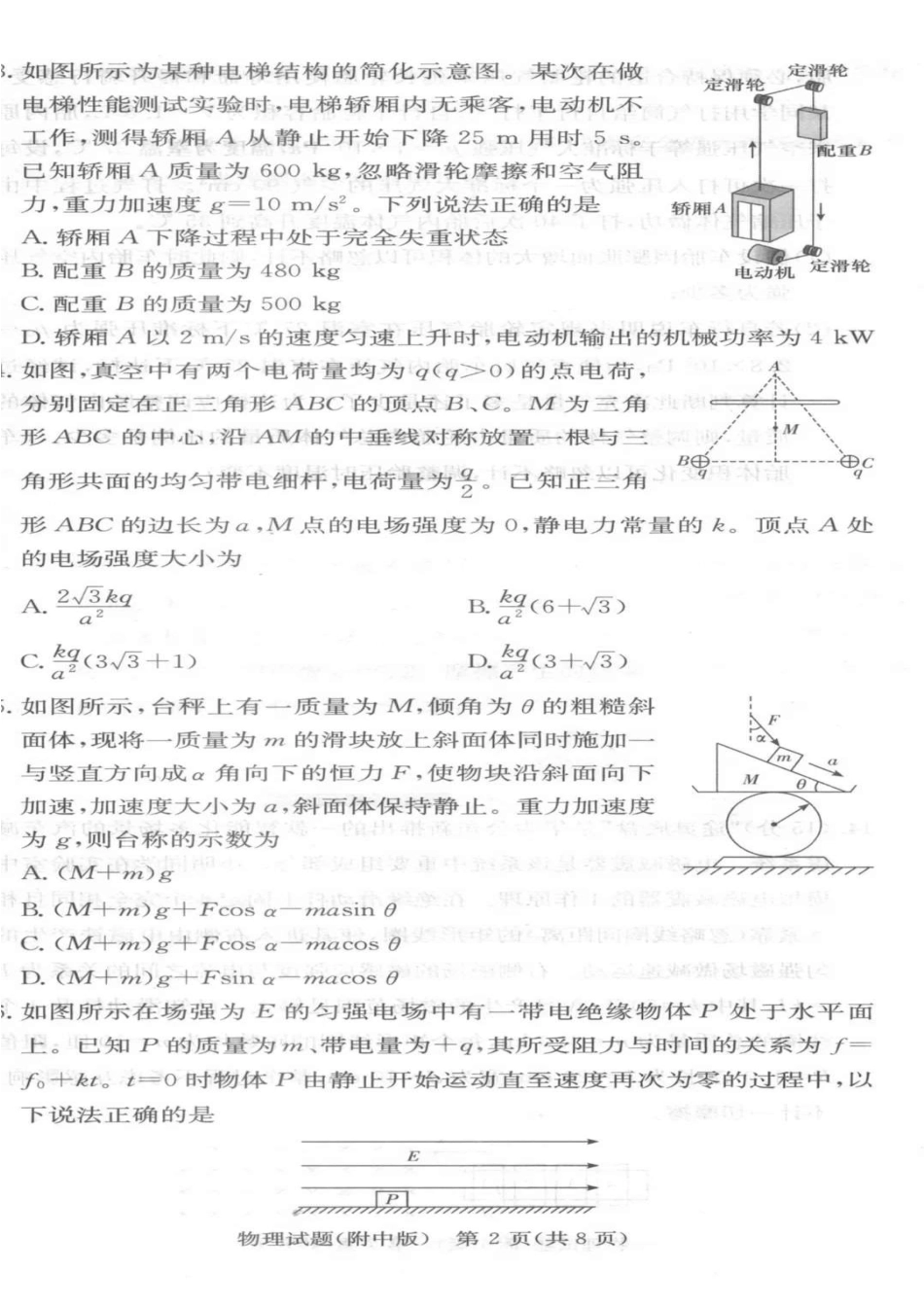 湖南师范大学附属中学2025届高三上学期月考（五）物理+答案.pdf_第2页