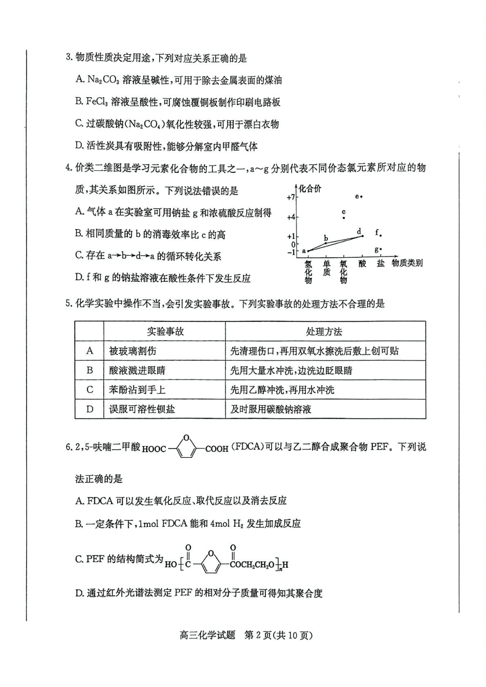 山东省枣庄市2024-2025学年高三上学期1月期末考试化学试卷（图片版，含答案）.pdf_第2页