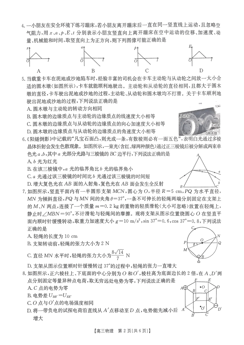 广西壮族自治区2024-2025学年高三上学期期末考试 物理 PDF版含解析.pdf_第2页