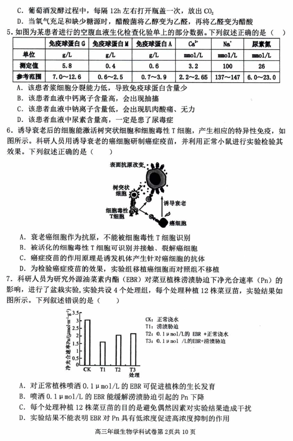 辽宁省五校（东北育才中学、辽宁省实验中学、大连24中学、大连八中、鞍山一中）2025届高三上学期期末考试 生物含答案.pdf_第2页