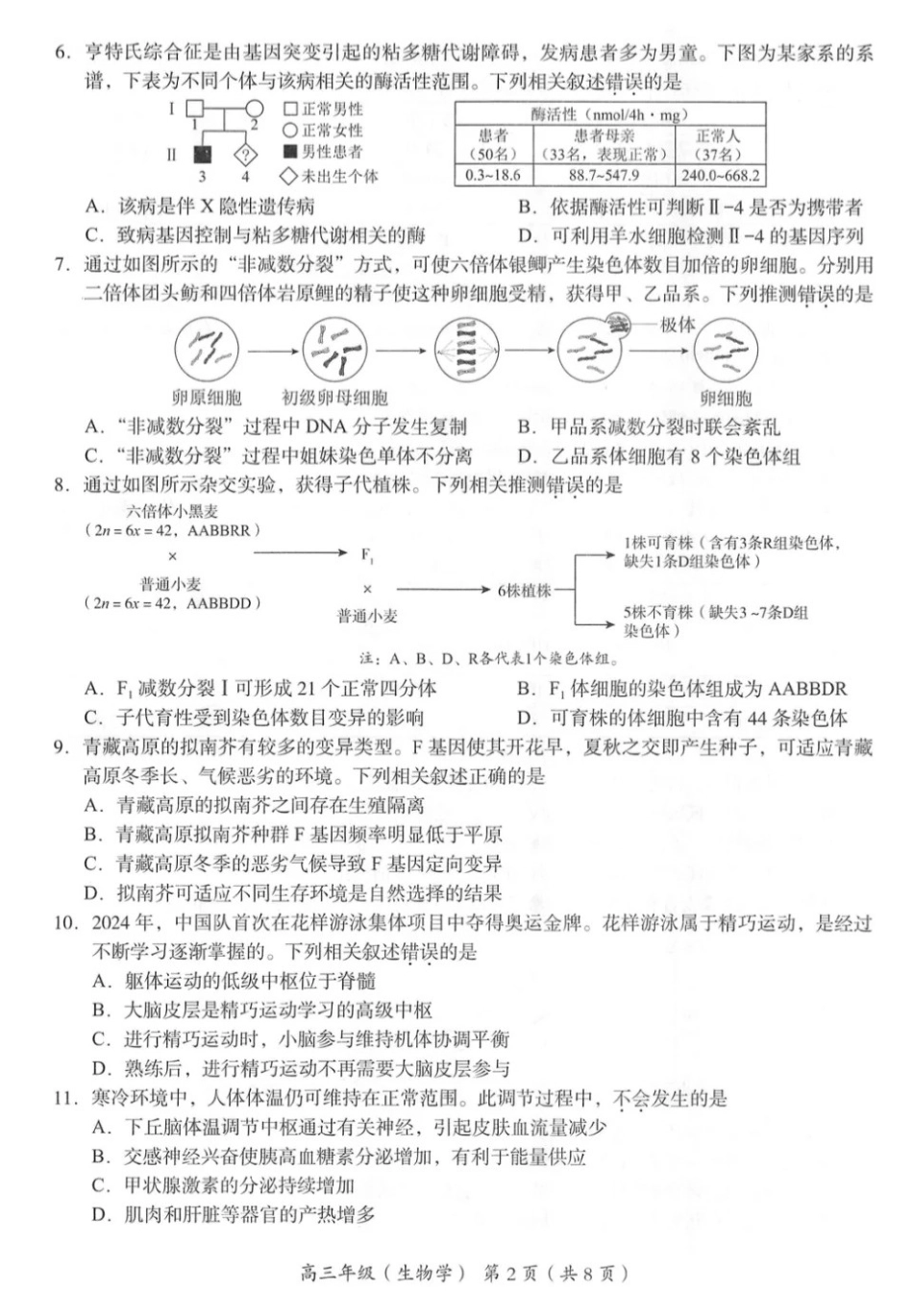 2024年北京海淀区高三期中生物试题及答案.pdf_第2页