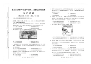 2025届福建省龙岩市高三下学期3月教学质量检测（一模）历史试题 （含答案）.pdf