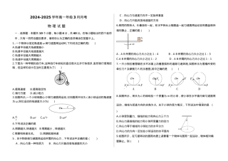 河北省衡水市阜城县阜城实验中学2024-2025学年高一下学期3月月考物理试题（含答案）.docx