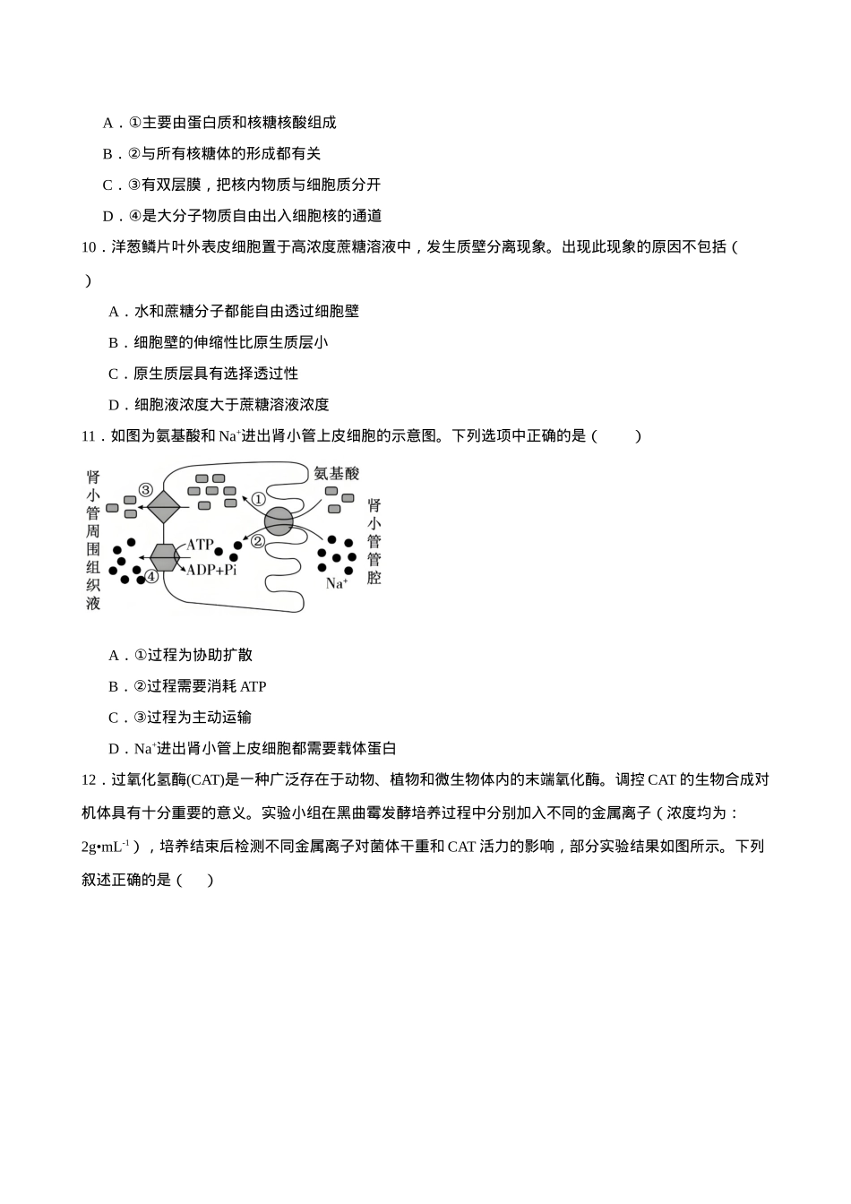 河南省驻马店市新蔡县第一高级中学2024-2025学年高一下学期开学考试生物学试题（含答案）.docx_第3页