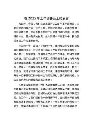在2025年工作部署会上的发言.docx