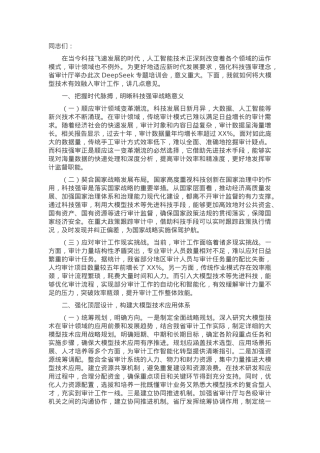 在省审计厅DeepSeek专题培训会上的讲话提纲.docx
