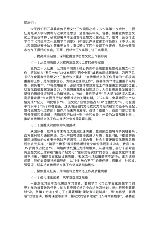 在县委宣传思想文化工作领导小组2025年第一次会议上的讲话.docx