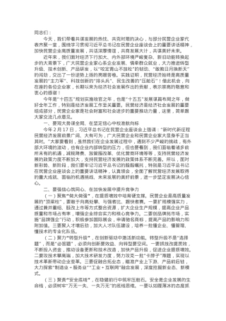在2025年民营企业座谈会上的讲话.docx