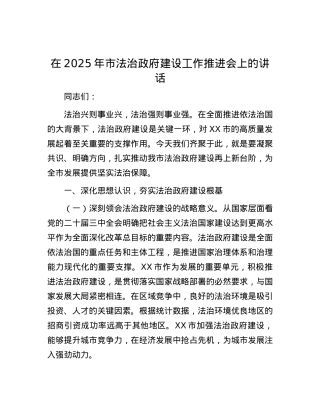 在2025年市法治政府建设工作推进会上的讲话.docx