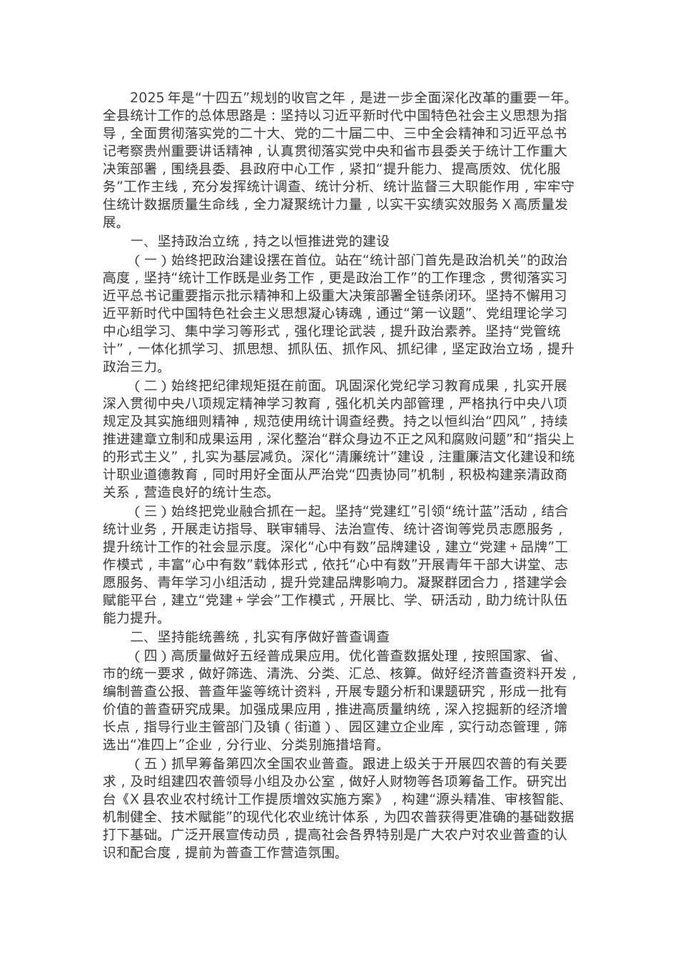 2025年全县统计工作要点.docx_第1页