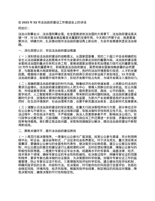 在2025年XX市法治政府建设工作推进会上的讲话.docx