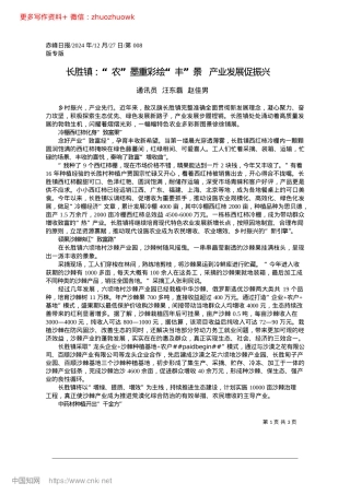 2024.12长胜镇：“农”墨重彩绘“丰”景__产业发展促振兴_通讯员__汪东磊__赵佳男.docx