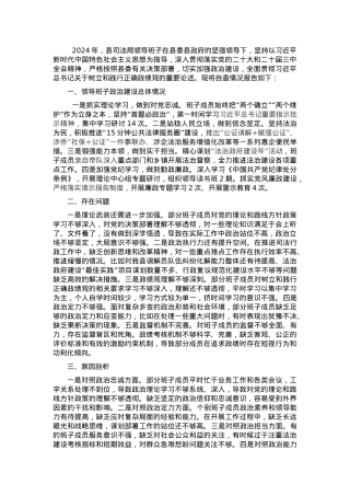 县司法局2024年领导班子政治建设暨政绩观调研分析自查报告.docx
