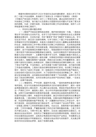 市妇联党支部书记2024年组织生活会个人对照检查发言材料.docx