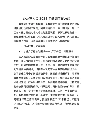 办公室人员2024年借调工作总结.docx