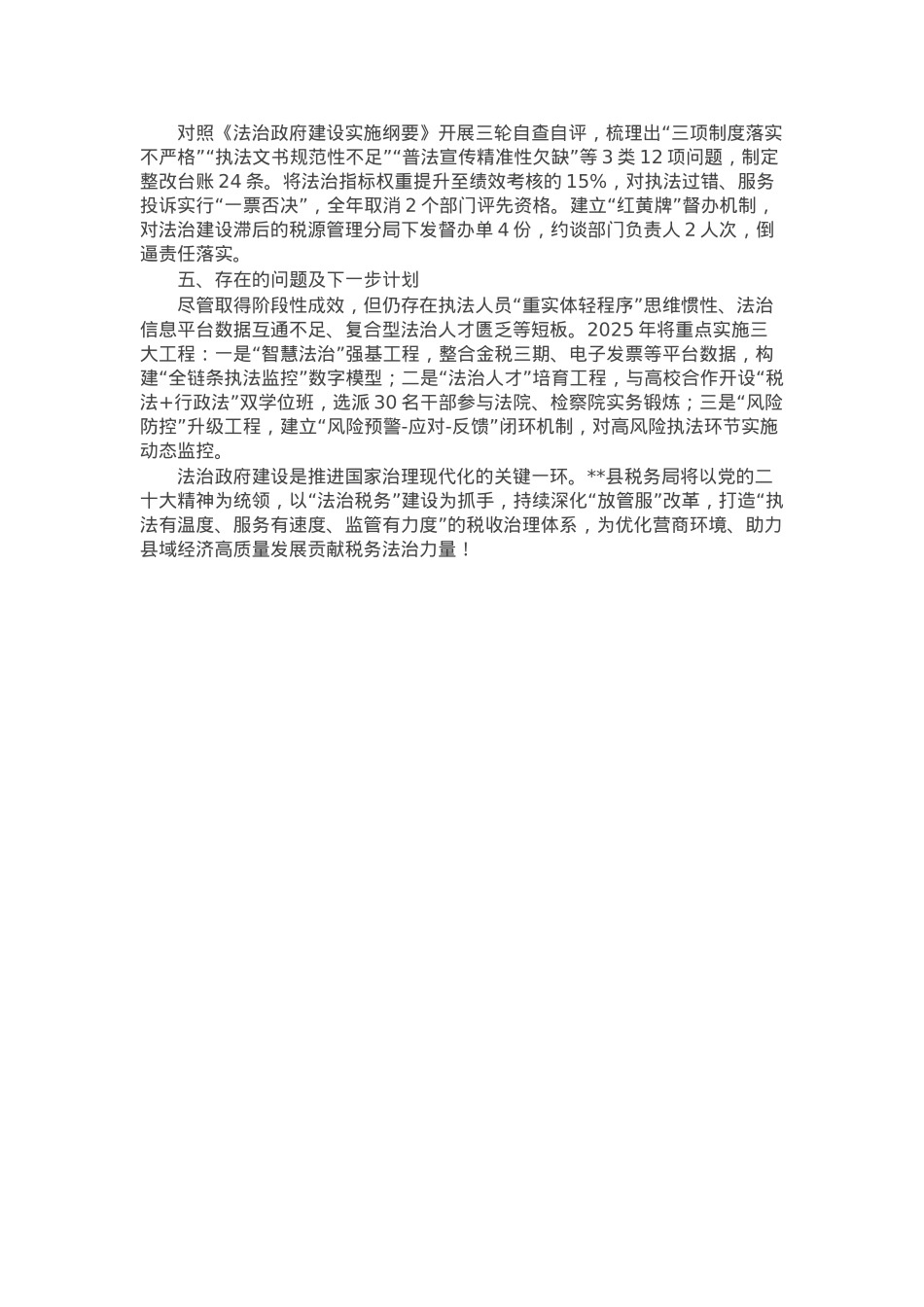 某县税务局2024年度法治政府建设工作报告.docx_第3页