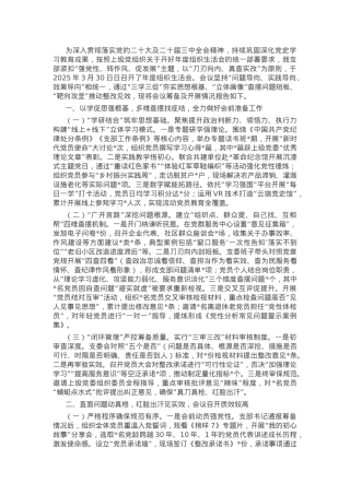 党支部关于组织生活会召开情况的报告.docx