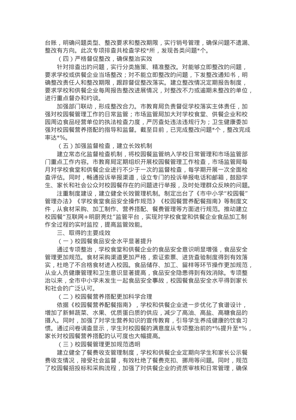关于市中小学“校园餐”突出问题专项整治情况的报告.docx_第2页