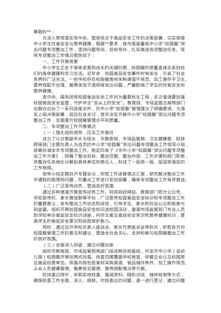 关于市中小学“校园餐”突出问题专项整治情况的报告.docx